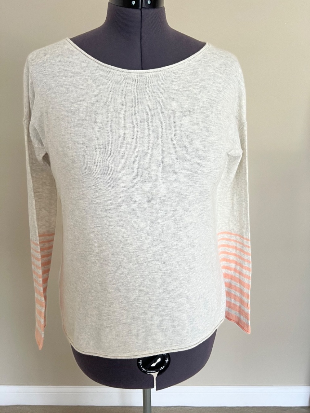 Vince Womens Shirt XS Gray Cotton Modal Long Sleeve Round Neck
